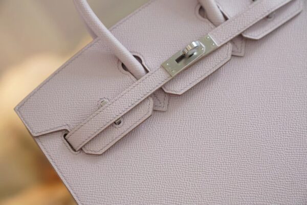 9e66be0512530f5 Fashion Hermes Birkin 25CM 09 Mauve Pale Epsom Leather Silver Hardware