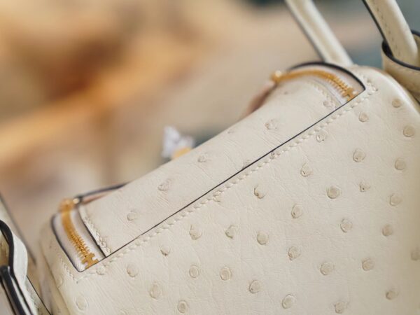 9f21afbb337033f Special Order Hermes South KK Ostrich Mini Lindy 19CM I2 Nata Gold Hardware