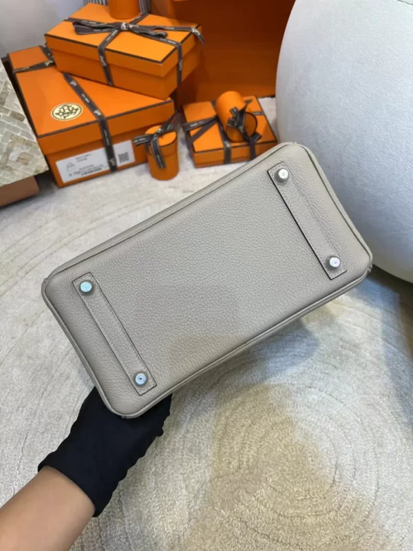 9f73be4ecea6f86-jpg Handmade Hermes Togo Leather Birkin 25CM 81 Gris Tourterelle Silver Hardware