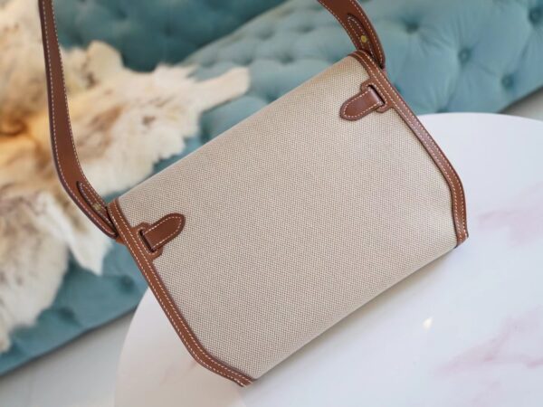 9f9cae961ce890d New Arrival God Factory Bags Hermes Depeches25CM Beige Canvas & Barenia Leather Gold Hardware