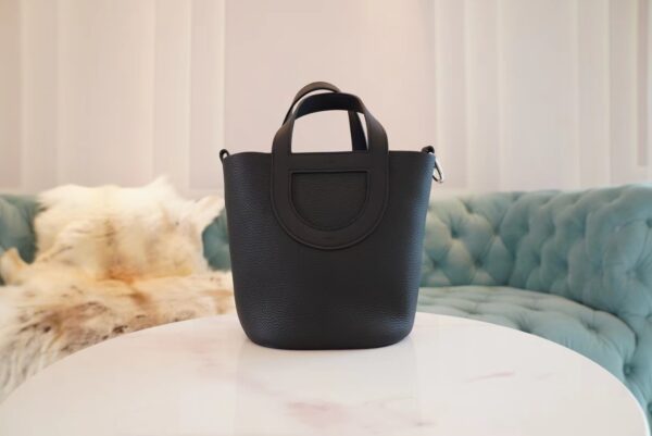 9fa28cad83b286f God Factory Bags Hermes In The Loop18CM CK89 Black Clemence Leather Silver Hardware