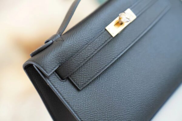 a0175dd40277ca5 Fashion God Factory Bags Hermes CK89 Black Epsom Leather Kelly Pochette22cm Clutch Bag