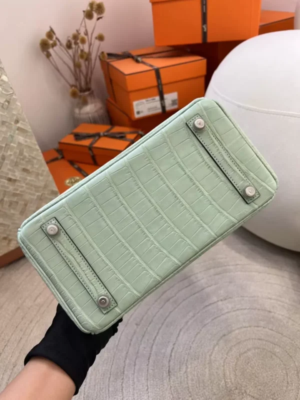 a14aff8acc796f3-jpg Hong Kong Hermes 6U Vert D’eau Matte Alligator Crocodile Birkin 25CM Silver Hardware