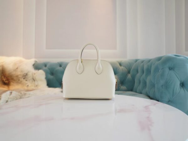 a1580b9594ea744-1 Fashion God Factory Bags Hermes Mini Bolide18CM C10 Craie Chevre Leather Gold Hardware