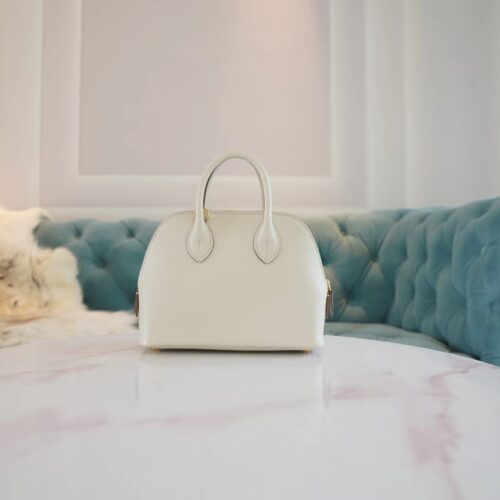 Fashion God Factory Bags Hermes Mini Bolide18CM C10 Craie Chevre Leather Gold Hardware