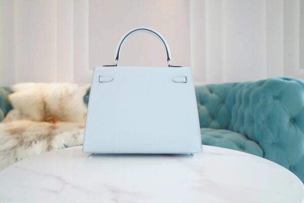 a15e1474197108c God Factory Bags Hermes Kelly Kelly 25CM T0 Blue Brume Epsom Leather Gold/Silver Hardware