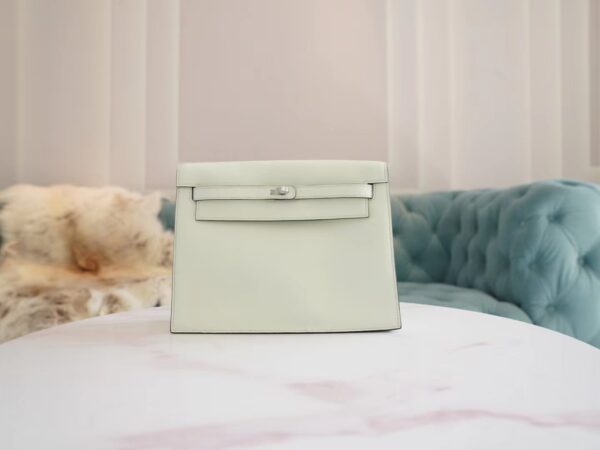 a17f42fbc6e133f-1 God Factory Bags Hermes Kelly Danse Bag 0S Vert Fizz Swift Leather Silver Hardware