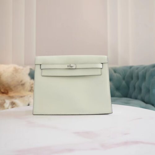 God Factory Bags Hermes Kelly Danse Bag 0S Vert Fizz Swift Leather Silver Hardware