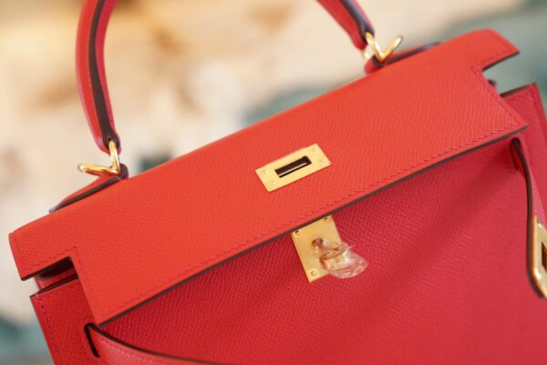 a1e81bca8642d3d Wholesale Hermes Kelly 25CM Q5 Rouge Casaque Epsom Leather Gold Hardware