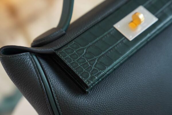 a28c98fe182d5eb Hermes Kelly 24/24 Touch 29CM Taurillon Maurice/ Matte Crocodile 6O Vert Cypres Gold Hardware