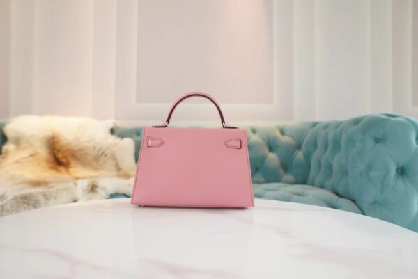 a294295cda1baef 【God Factory Bags】Hermes 5P Rose Mini Kelly 19CM Epsom Leather Silver Hardware