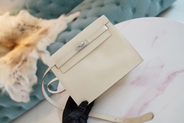 a35553fc9e47b91 God Factory Bags Hermes Kelly Danse 22CM CK10 Craie Jonathan Leather Silver Hardware