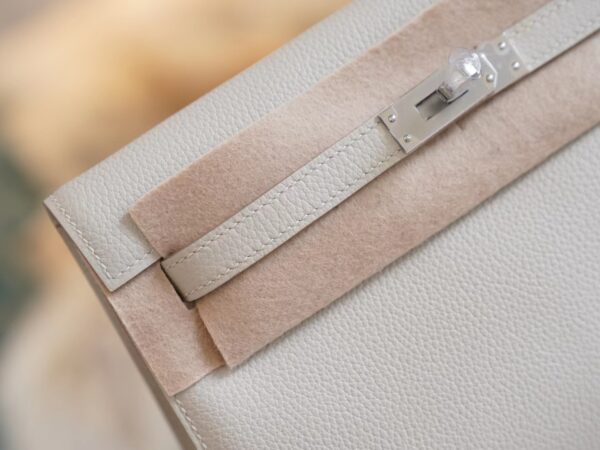 a357994bb74d656 God Factory Bags Factory Hermes CK80 Gris Pearl Kelly Danse 22CM Evercolor Leather Silver Hardware