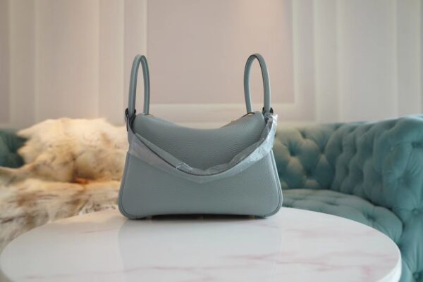 a4060d7ef564a2d God Factory Bags Hermes J7 Blue Lin Clemence Lindy 26CM Shoulder Bag Gold Hardware