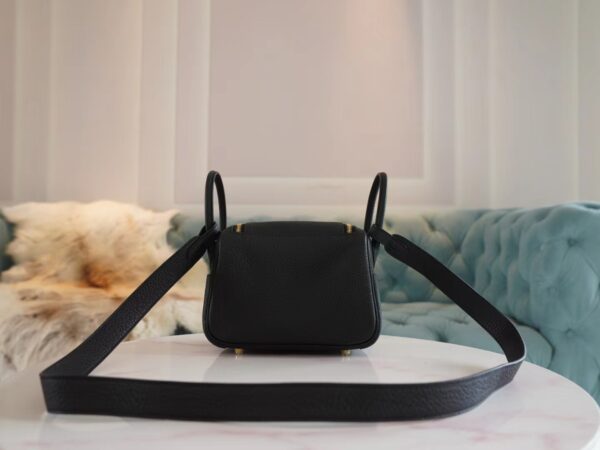 a48765f7adaa7ac Full Handmade Hermes Mini Lindy 19CM CK89 Nior Clemence Gold Hardware