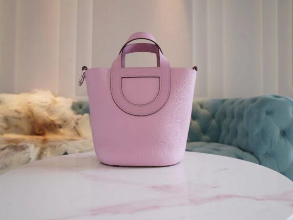 a4aea1fd66b152c-1 Hand Stitching Hermes Clemence In The Loop Pouch X9 Mauve Sylvestre Silver Hardware