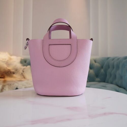 Hand Stitching Hermes Clemence In The Loop Pouch X9 Mauve Sylvestre Silver Hardware