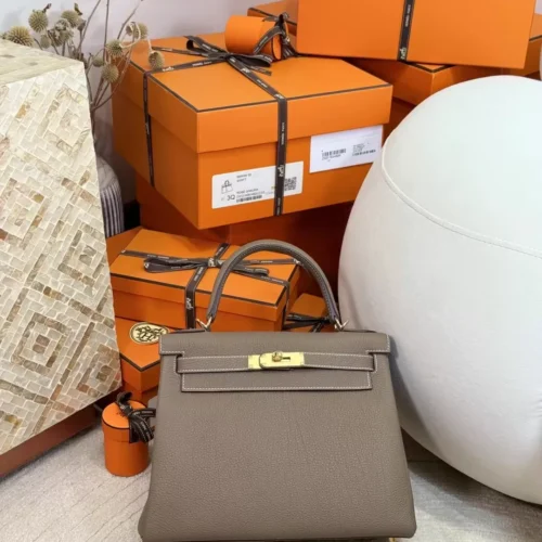 Australia Sydney Togo Leather Kelly 28CM 18 Etoupe Gold Hardware