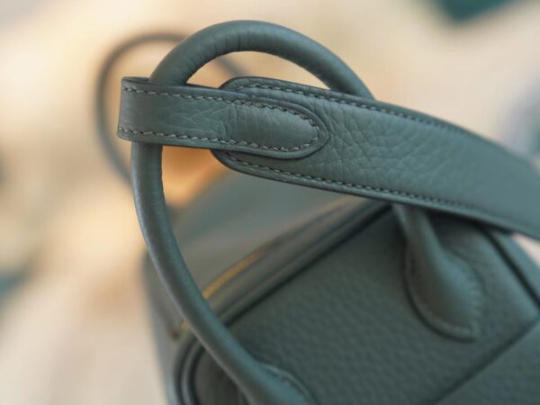a5335a640d616b1 God Factory Bags Hermes Factory 63 Vert Amande Clemence Leather Mini Lindy19CM