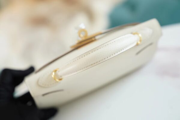 a55ced1a2ad2c1d God Factory Bags Hermes C10 Craie Epsom Leather Mini Kelly II 19CM Gold Hardware