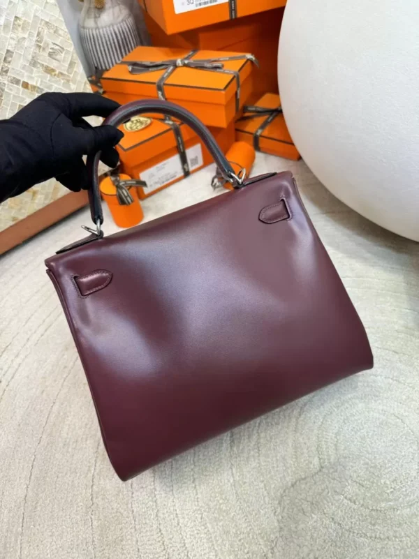 a69b18036b705e6-jpg Handmade Box Leather Kelly 28CM Bordeaux Silver Hardware