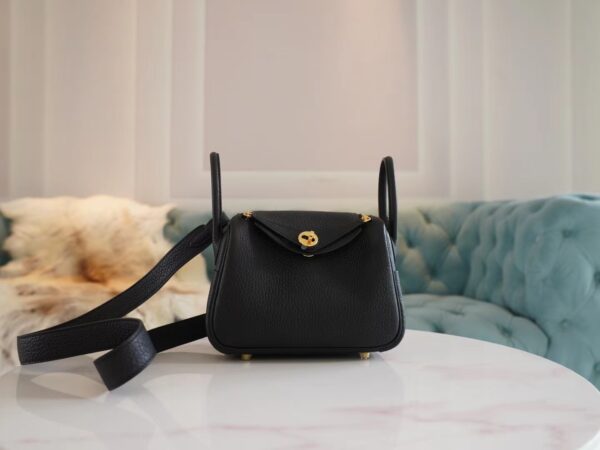 a70ec7702ce6eed-1 Full Handmade Hermes Mini Lindy 19CM CK89 Nior Clemence Gold Hardware