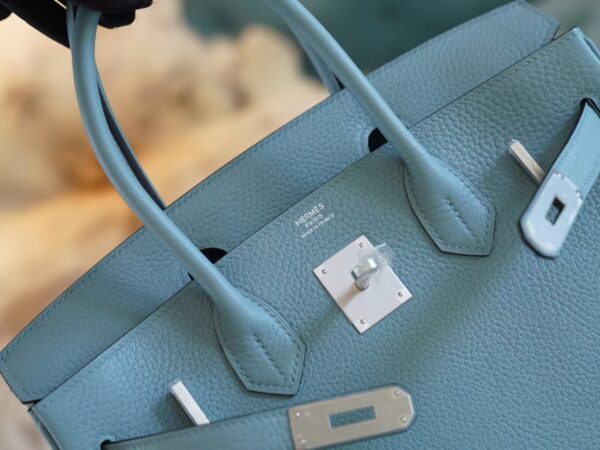a72c419574d155e Stock God Factory Bags Hermes 7G Cile Togo Leather Birkin Bag30CM Silver Hardware