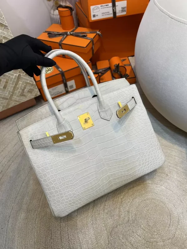 a74a4f860c20a1b-jpg UK London Hermes Birkin 30CM HCP Matte Porosus Crocodile 8L Beton Gold Hardware