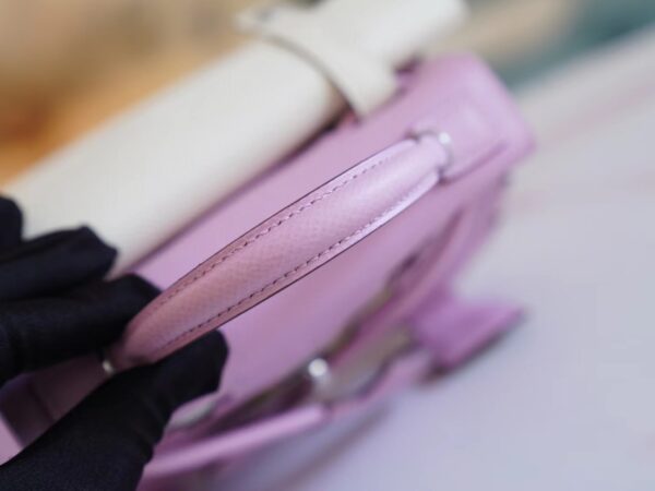 a7a5f7d6a9c2ed0 Full Handmade Hermes X9 Mauve Sylyestre Epsom Leather Kelly Doll Picto Silver Hardware