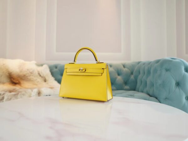 a86aeeccc4819d1 God Factory Bags Hermes 9O Naples Yellow/8L Beton Inner Chevre Leather Mini Kelly19CM