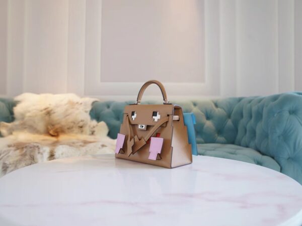 a942fc3738ee671 Discount God Factory Bags Hermes Kelly Doll Picto 0M Chai Epsom Leather Silver Hardware