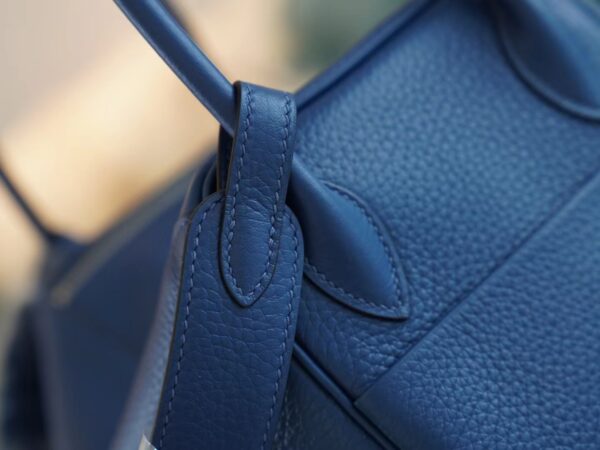 a97461f66cea732 Hermes Shop Lindy 26CM Clemence S4 Deep Blue Silver Hardware