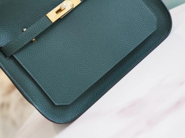 aa079eaf929912e Handstitch God Factory Bags Hermes 6O Vert Cypress Clemence Leather Jypsiere Bag 28CM