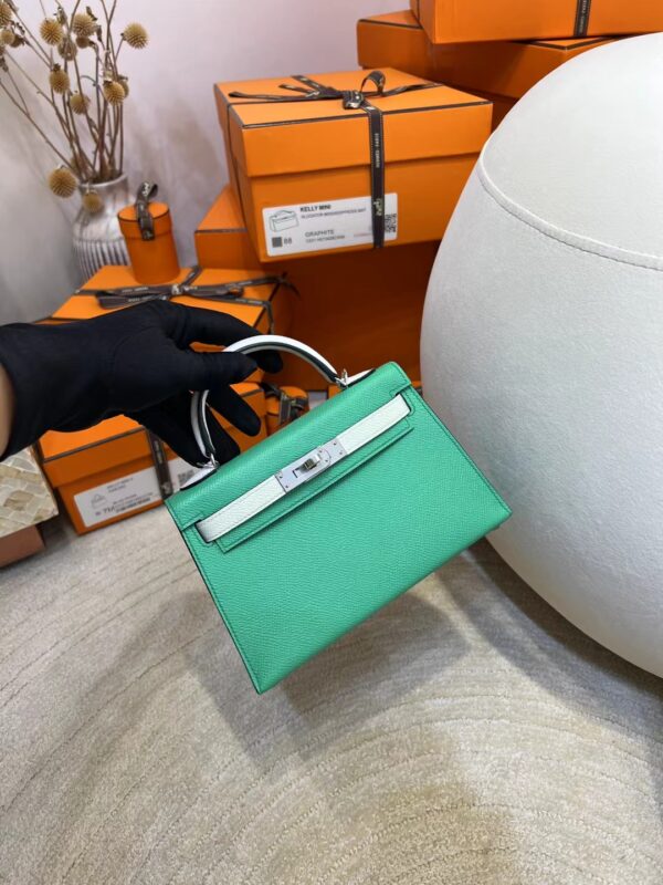 aa1f028fc296d36-1 Australia Sydney Hermes Mini Kelly 19CM Epsom 0Z Vert Comics/ 0S Vert Fizz Silver Hardware