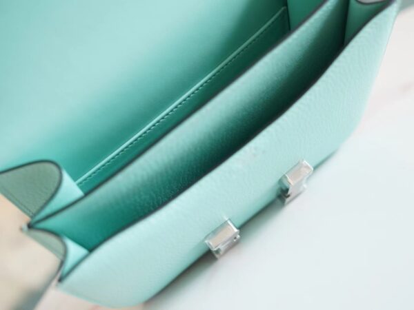 aa55712de4e6c60 New God Factory Bags Hermes 79 Aqua Chevre Leather Constance 19CM Silver Hardware
