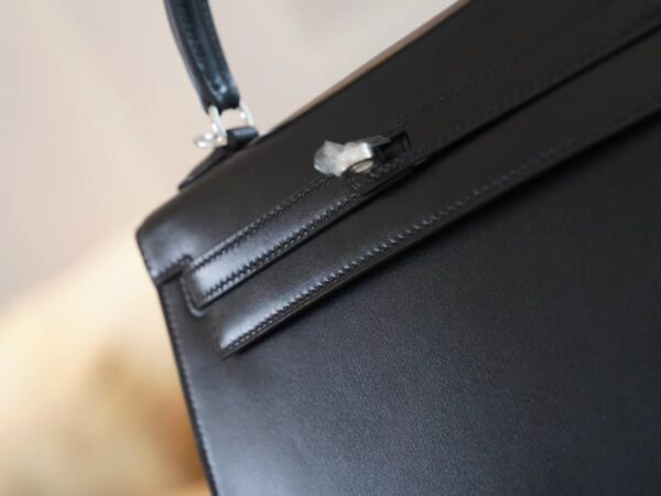 ab0958a9d78a491 Wholesale Hermes Kelly25CM CK89 Nior Box Leather Women’s Bag Silver Hardware