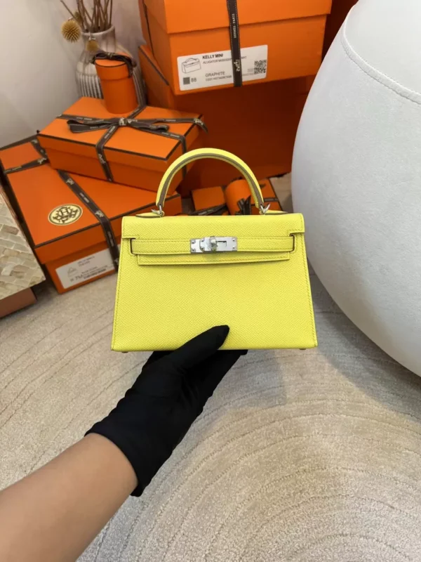 ab1a66ea8f6f2df-jpg-1 Handmade Hermes Mini Kelly 19CM Epsom 9R Lime Silver Hardware