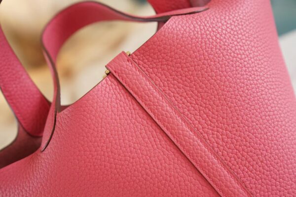 ab5834588a2e358 Hermes Boutique 8W Rose Azalee Clemence Leather Picotin18CM Gold Hardware
