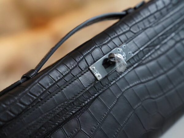 ac3d6821fb9365e New Hermes Kelly Cut So Black CK89 Nior Matte Niloticus Black Hardware