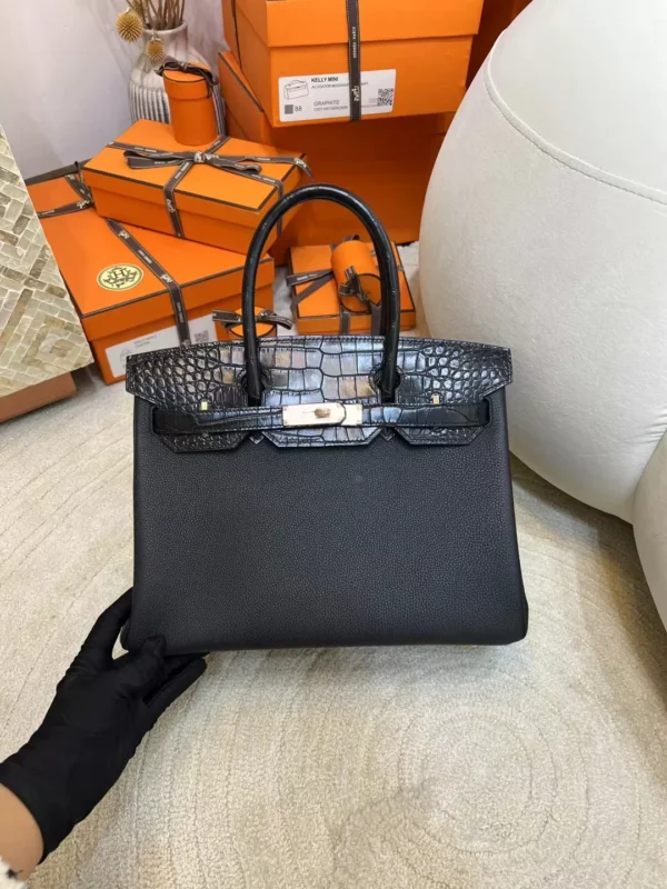 ac7b82d756747c2-jpg-1 Hermes Birkin Touch 30CM 89 Noir Matte Alligator/ Togo Rose Gold Hardware