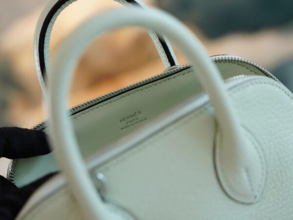ad2ace4e88aaadc God Factory Bags Hermes Chevre Leather Mini Bolide 18CM 0S Vert Fizz Silver Hardware