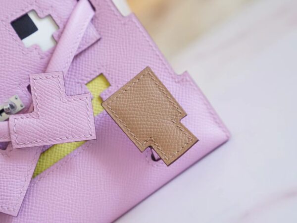 adf060cd4d89433 Full Handmade Hermes X9 Mauve Sylyestre Epsom Leather Kelly Doll Picto Silver Hardware