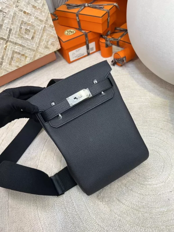 af007e16a5fdb6f-jpg Full Handmade Hac A Dos Backpack 89 Noir Togo Leather Silver Hardware
