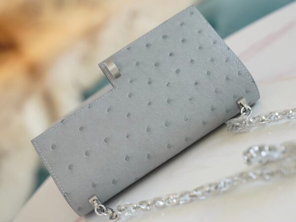 af10b0316d064eb God Factory Bags Hermes Factory 8U Blue Glacier KK Ostrich Skin Verrou Mini Silver Hardware
