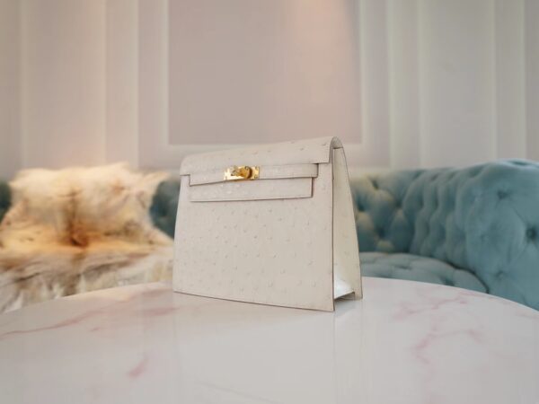 af23fd2eb9b2e0c Thailand Bangkok Hermes Kelly Danse 22CM Ostrich Leather 8L Beton Gold Hardware