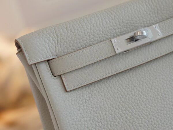 af757e26f929ac4 Hong Kong Hermes Kelly Ado 22cm Clemence 80 Gris Pearl Silver Hardware