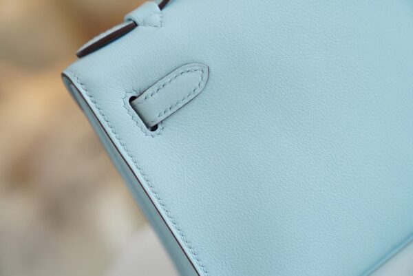 b0754bd45c42ddf Fashion Hermes U2 Blue Zephyr Kelly Pochette 22cm Swift Leather Silver Hardware