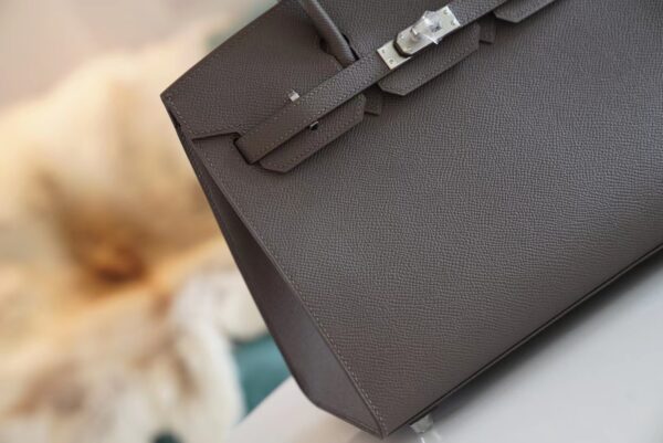 b07dccafee7bdb4 Full Handmade Hermes 8F Etain Epsom Leather Birkin25CM Silver Hardware