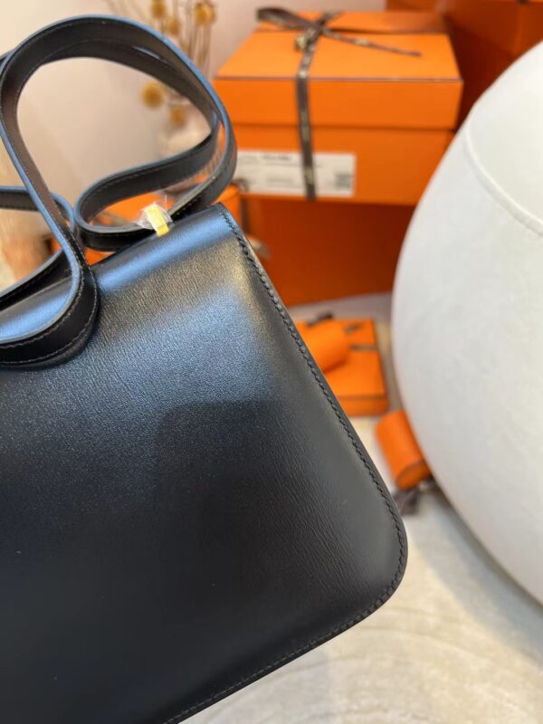 b154f175d78a8f5 Hermes Constance 19CM 89 Noir Box Leather Gold Hardware