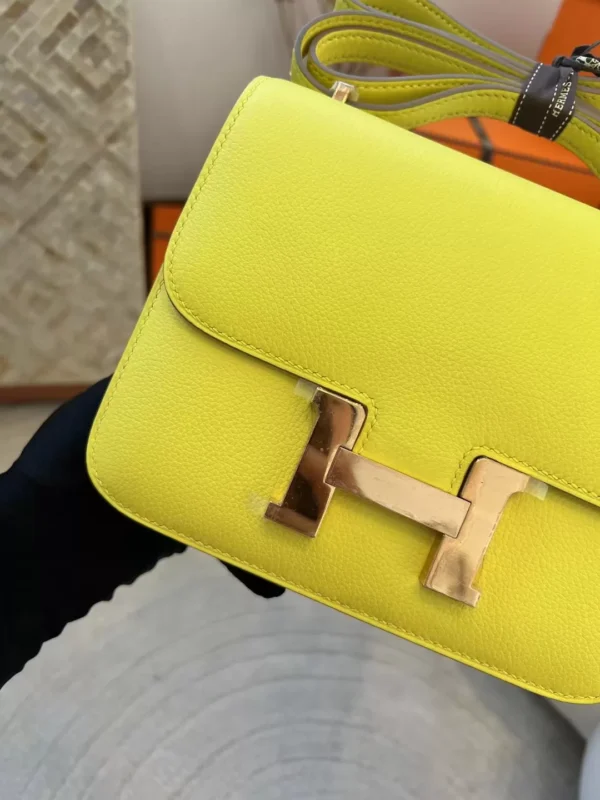 b1a58cbea6b0ee9-jpg Hermes Boutique Constance 19CM 9R Lime Evercolor Rose Gold Hardware